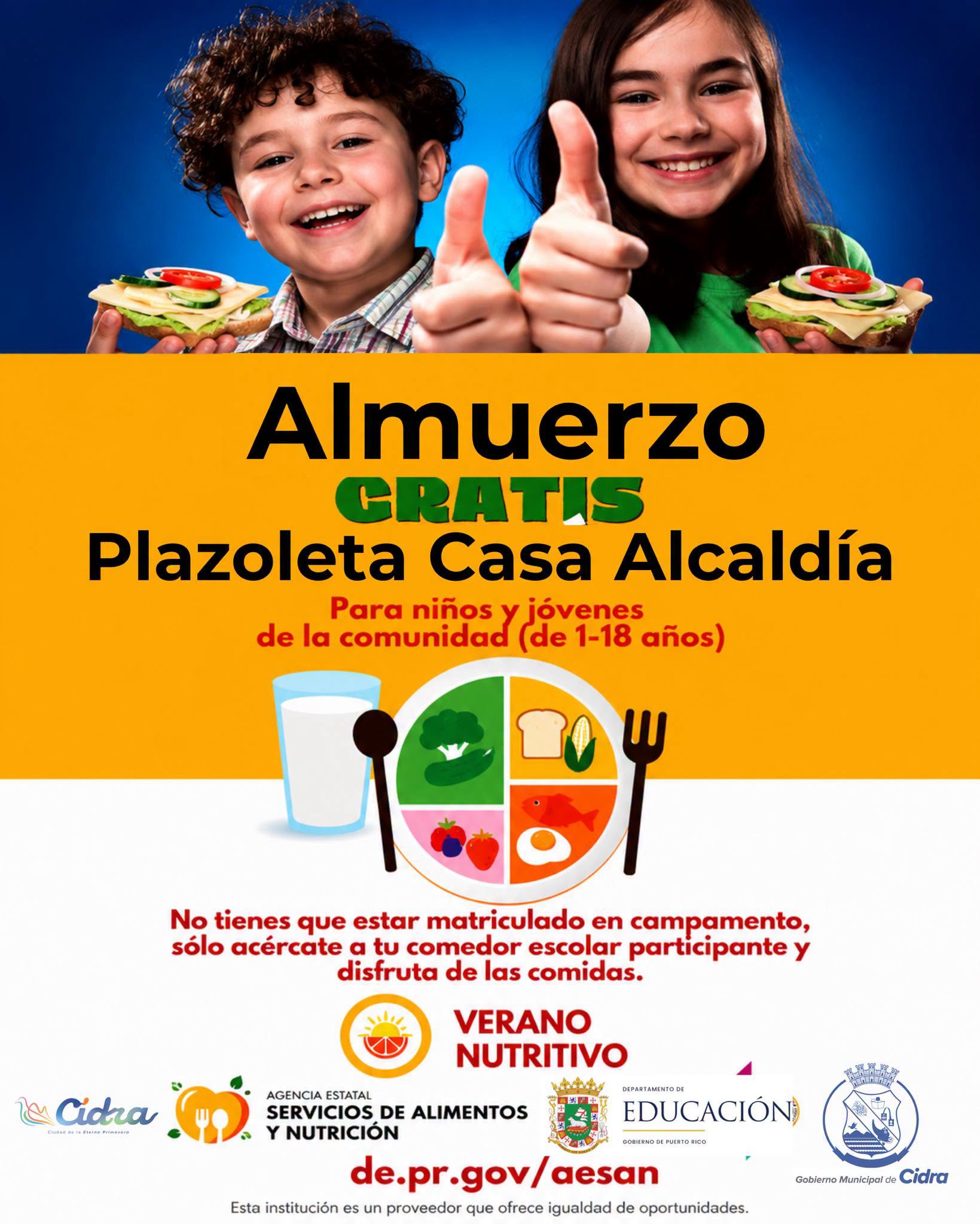 Almuerzo Gratis para Niños y Jóvenes